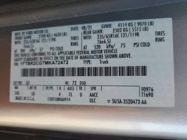 Photo 10 from auction – 2021 FORD TRANSIT T- with VIN 1FTBR2CG7MKA72472