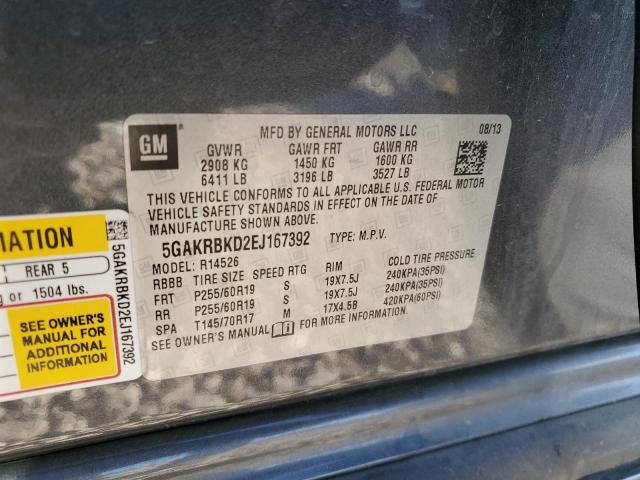 Photo 14 from auction – 2014 BUICK ENCLAVE with VIN 5GAKRBKD2EJ167392