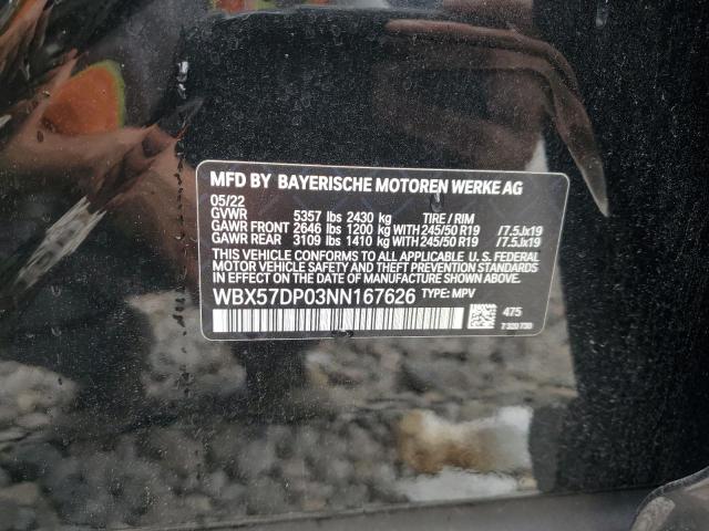 Photo 14 from auction – 2022 BMW X3 XDRIVE3 with VIN WBX57DP03NN167626