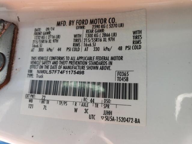 Photo 14 from auction – 2015 FORD TRANSIT CO with VIN NM0LS7F74F1175498