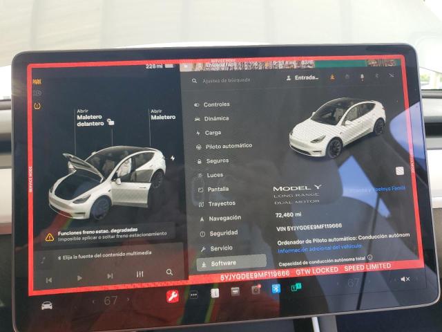 Photo 9 from auction – 2021 TESLA MODEL Y with VIN 5YJYGDEE9MF119666