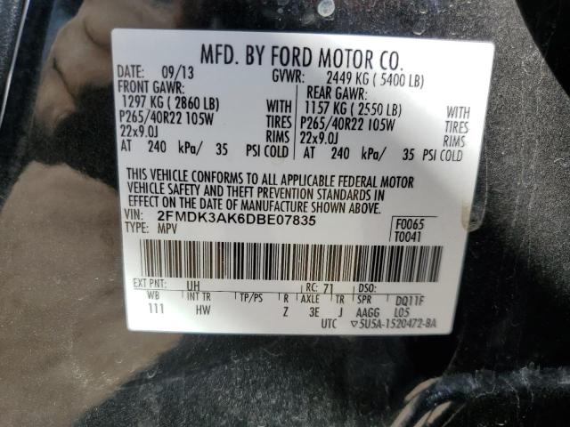 Photo 14 from auction – 2013 FORD EDGE SPORT with VIN 2FMDK3AK6DBE07835
