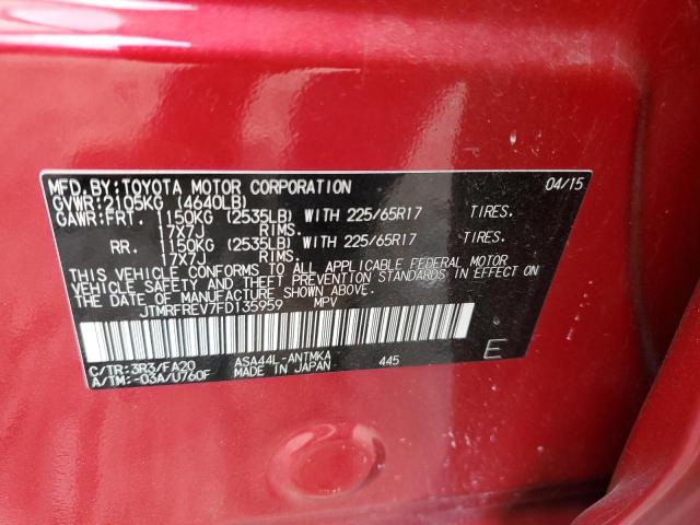 Photo 14 from auction – 2015 TOYOTA RAV4 XLE with VIN JTMRFREV7FD135959