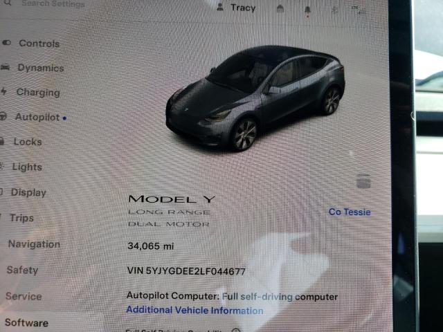 Photo 9 from auction – 2020 TESLA MODEL Y with VIN 5YJYGDEE2LF044677