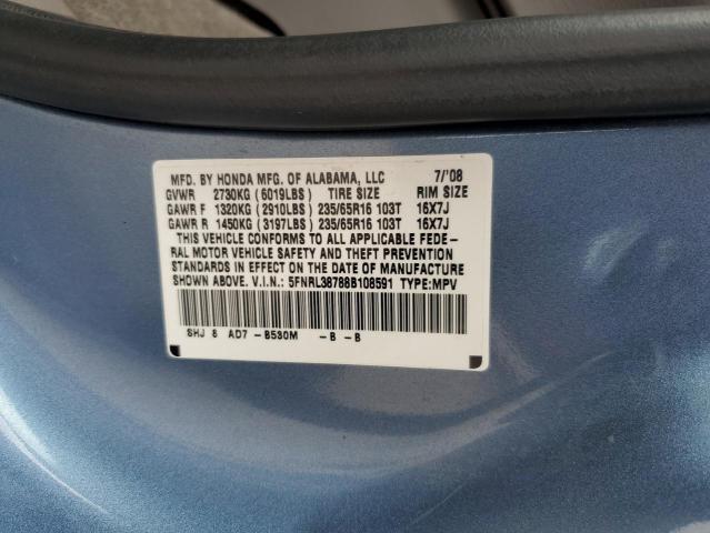 Photo 14 from auction – 2008 HONDA ODYSSEY EX with VIN 5FNRL38788B108591