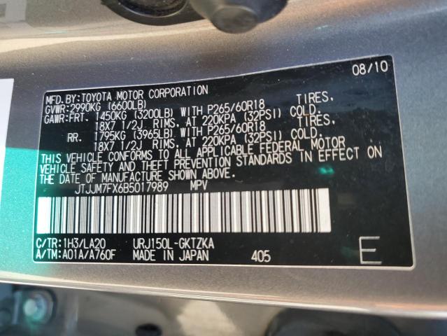 Photo 14 from auction – 2011 LEXUS GX 460 PRE with VIN JTJJM7FX6B5017989