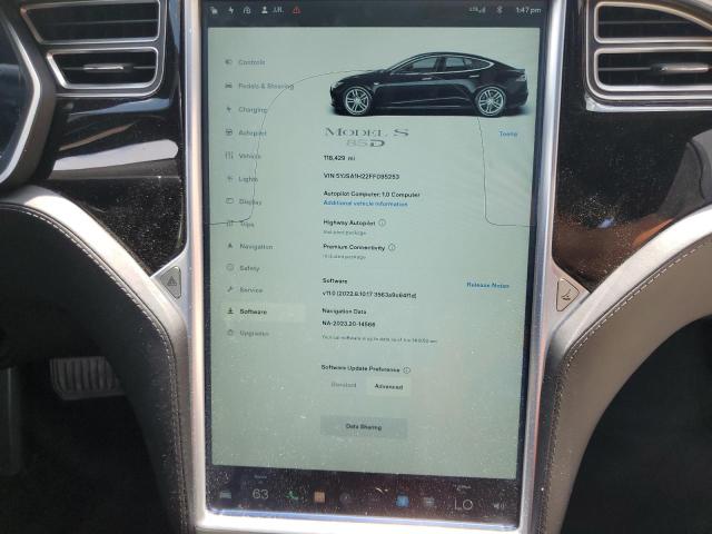 Photo 9 from auction – 2015 TESLA MODEL S 85 with VIN 5YJSA1H22FF095253