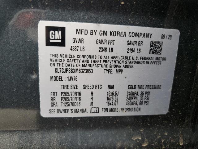 Photo 14 from auction – 2021 CHEVROLET TRAX 1LT with VIN KL7CJPSBXMB323853