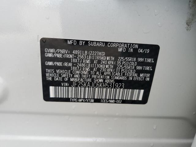 Photo 14 from auction – 2019 SUBARU FORESTER S with VIN JF2SKAJC6KH531923