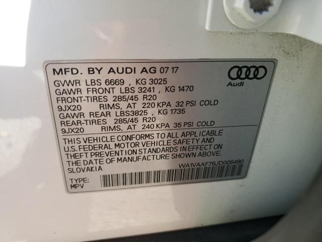 Photo 14 from auction – 2018 AUDI Q7 with VIN WA1VAAF76JD005480