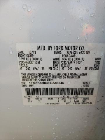 Photo 14 from auction – 2014 FORD EXPLORER with VIN 1FM5K8B83EGA86545