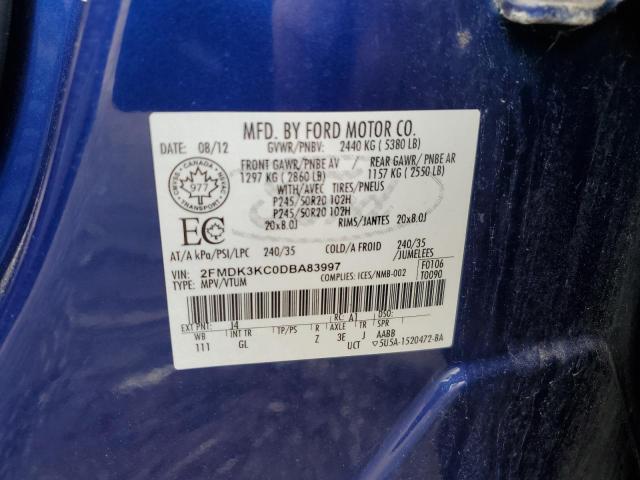 Photo 14 from auction – 2013 FORD EDGE LIMIT with VIN 2FMDK3KC0DBA83997