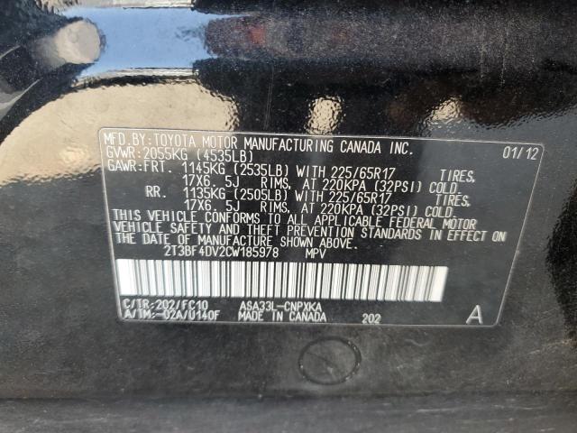 Photo 14 from auction – 2012 TOYOTA RAV4 with VIN 2T3BF4DV2CW185978