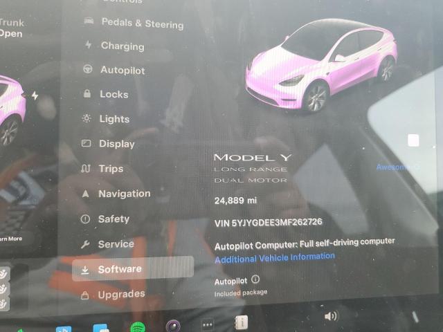 Photo 9 from auction – 2021 TESLA MODEL Y with VIN 5YJYGDEE3MF262726
