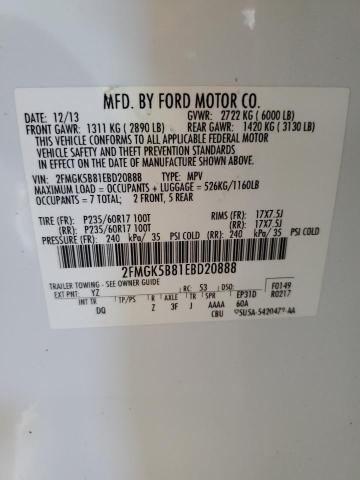 Photo 14 from auction – 2014 FORD FLEX SE with VIN 2FMGK5B81EBD20888