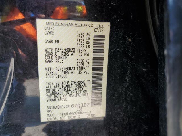 Photo 14 from auction – 2012 NISSAN ARMADA SV with VIN 5N1BA0ND7CN620302