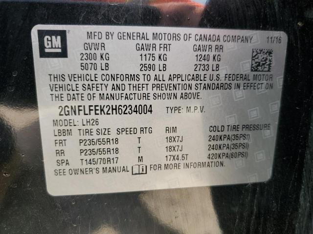 Photo 14 from auction – 2017 CHEVROLET EQUINOX LT with VIN 2GNFLFEK2H6234004