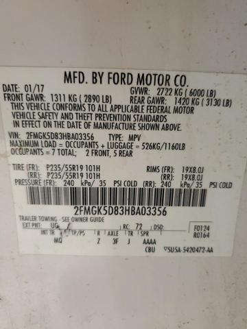 Photo 14 from auction – 2017 FORD FLEX LIMIT with VIN 2FMGK5D83HBA03356