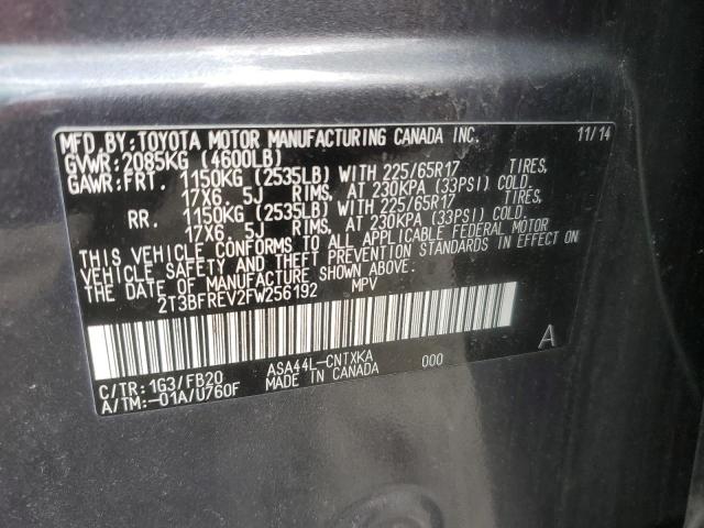 Photo 14 from auction – 2015 TOYOTA RAV4 LE with VIN 2T3BFREV2FW256192