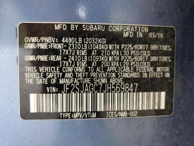 Photo 14 from auction – 2018 SUBARU FORESTER 2 with VIN JF2SJAGC7JH569847