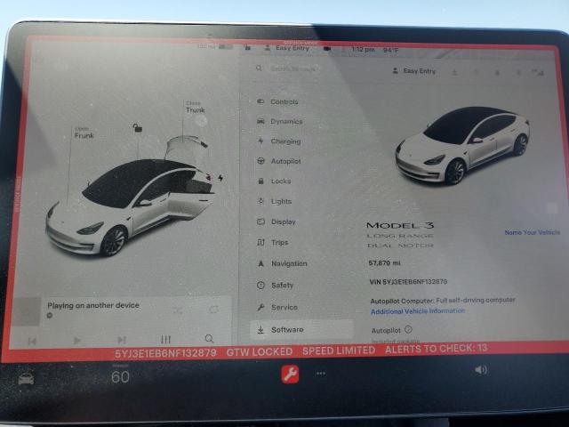 Photo 9 from auction – 2022 TESLA MODEL 3 with VIN 5YJ3E1EB6NF132879