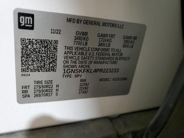 Photo 14 from auction – 2023 CHEVROLET SUBURBAN K with VIN 1GNSKFKL4PR223233