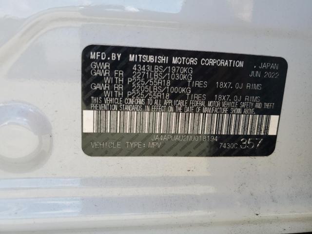 Photo 14 from auction – 2022 MITSUBISHI OUTLANDER with VIN JA4APUAU2NU018194