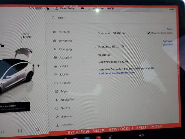 Photo 9 from auction – 2023 TESLA MODEL 3 with VIN 5YJ3E1EA9PF542716