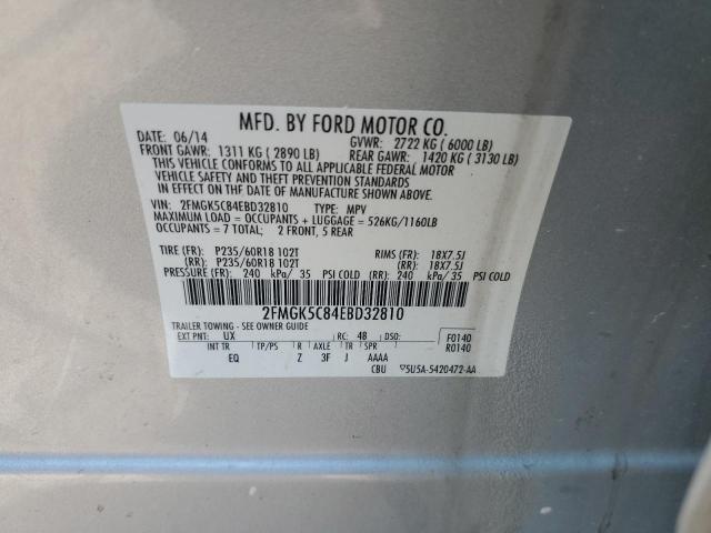 Photo 14 from auction – 2014 FORD FLEX SEL with VIN 2FMGK5C84EBD32810