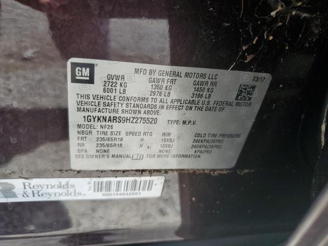 Photo 14 from auction – 2017 CADILLAC XT5 with VIN 1GYKNARS9HZ275520