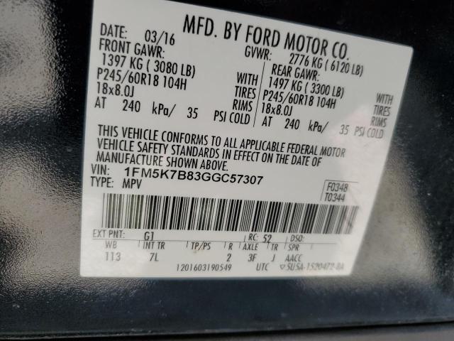 Photo 14 from auction – 2016 FORD EXPLORER with VIN 1FM5K7B83GGC57307