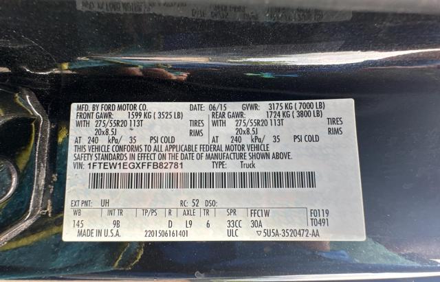 Photo 10 from auction – 2015 FORD F150 SUPER with VIN 1FTEW1EGXFFB82781