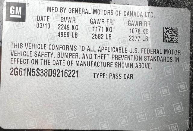 Photo 10 from auction – 2013 CADILLAC XTS with VIN 2G61N5S38D9216221
