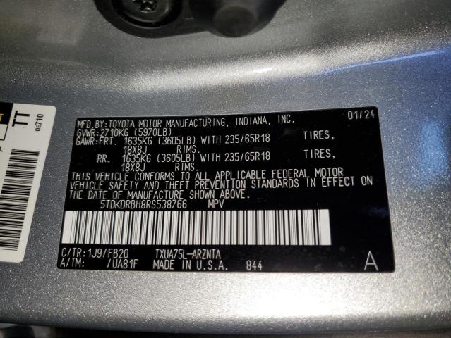 Photo 14 from auction – 2024 TOYOTA HIGHLANDER with VIN 5TDKDRBH8RS538766