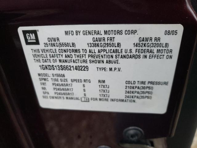 Photo 14 from auction – 2006 GMC ENVOY with VIN 1GKDS13S662140229