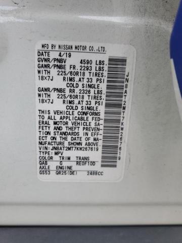 Photo 14 from auction – 2019 NISSAN ROGUE S with VIN JN8AT2MT7KW267619