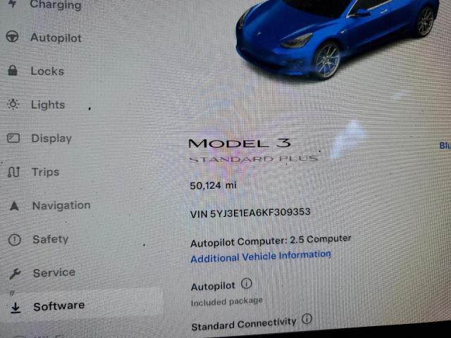 Photo 9 from auction – 2019 TESLA MODEL 3 with VIN 5YJ3E1EA6KF309353