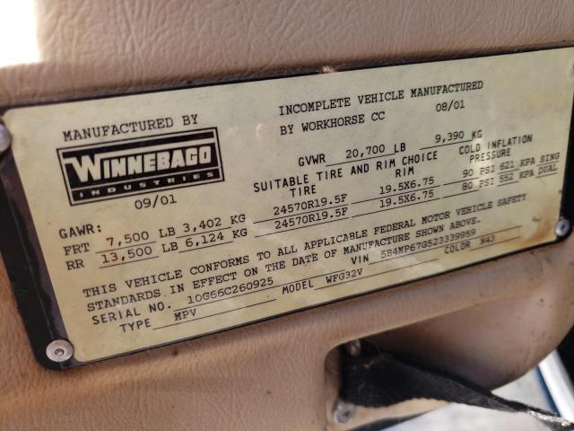 Photo 10 from auction – 2002 WORKHORSE CUSTOM CHASSIS MOTORHOME with VIN 5B4MP67G523339959