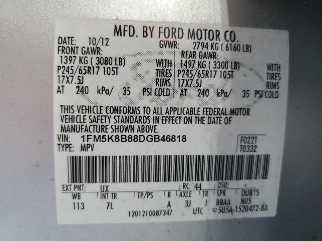 Photo 14 from auction – 2013 FORD EXPLORER with VIN 1FM5K8B88DGB46818