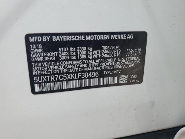 Photo 14 from auction – 2019 BMW X3 SDRIVE3 with VIN 5UXTR7C5XKLF30496
