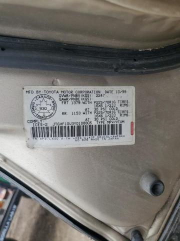 Photo 14 from auction – 2000 LEXUS RX 300 with VIN JT6HF10U3Y0108805