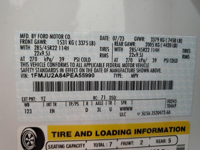 Photo 14 from auction – 2023 FORD EXPEDITION with VIN 1FMJU2A84PEA55990