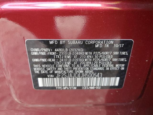 Photo 14 from auction – 2018 SUBARU FORESTER 2 with VIN JF2SJAJC4JH500543