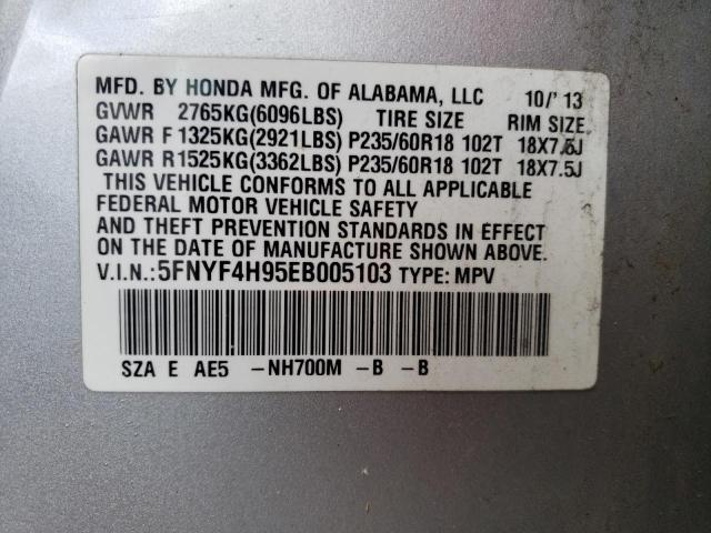 Photo 14 from auction – 2014 HONDA PILOT TOUR with VIN 5FNYF4H95EB005103