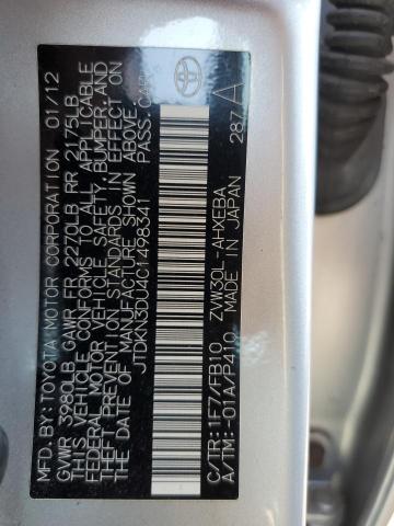 Photo 14 from auction – 2012 TOYOTA PRIUS with VIN JTDKN3DU4C1498341