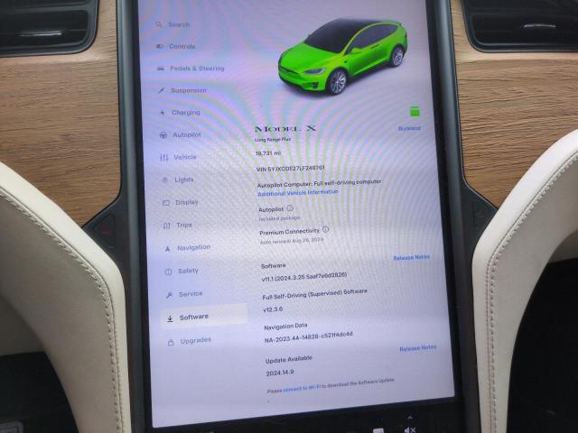 Photo 9 from auction – 2020 TESLA MODEL X with VIN 5YJXCDE27LF248761