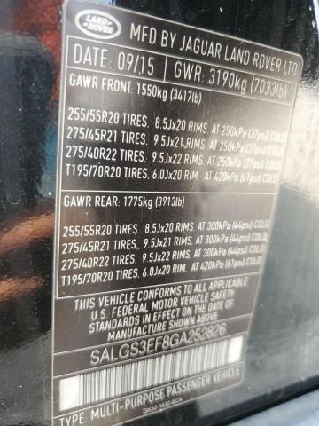 Photo 14 from auction – 2016 LAND ROVER RANGE ROVE with VIN SALGS3EF8GA252826