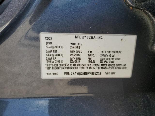 Photo 14 from auction – 2023 TESLA MODEL Y with VIN 7SAYGDED6PF965218