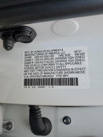 Photo 14 from auction – 2021 HONDA PASSPORT E with VIN 5FNYF8H51MB035203