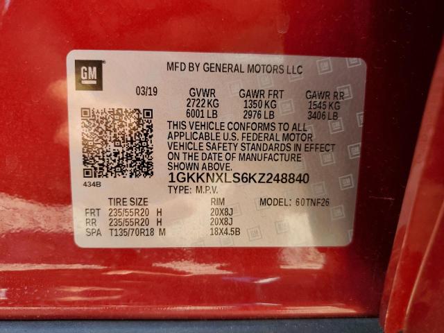 Photo 14 from auction – 2019 GMC ACADIA DEN with VIN 1GKKNXLS6KZ248840